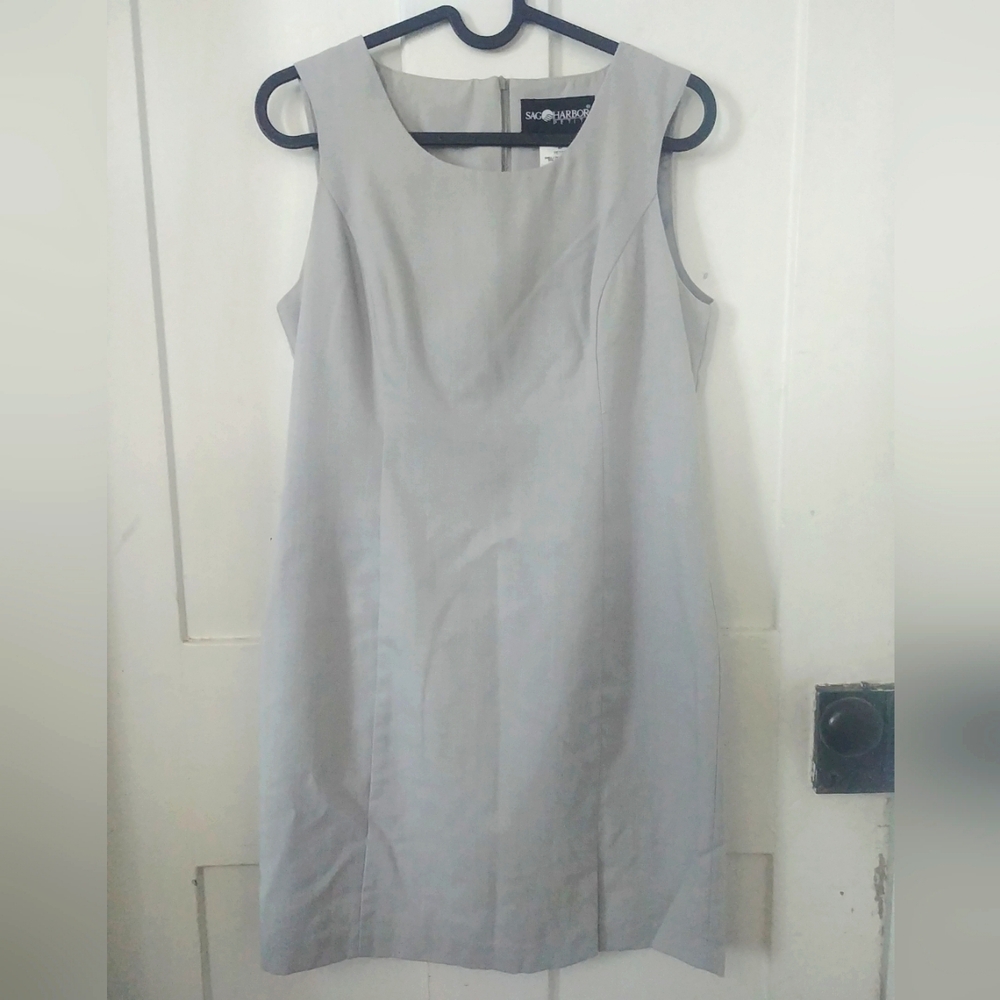 Sag Harbor Womens Gray Midi Petite Sheath Dress Size 4P (B)